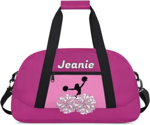 Personalized Cheerleader Bag Cheer Duffel Bag Customized Cheerleaders Bag with Your Name Travel Overnight Bag Gym Bag, Maroon