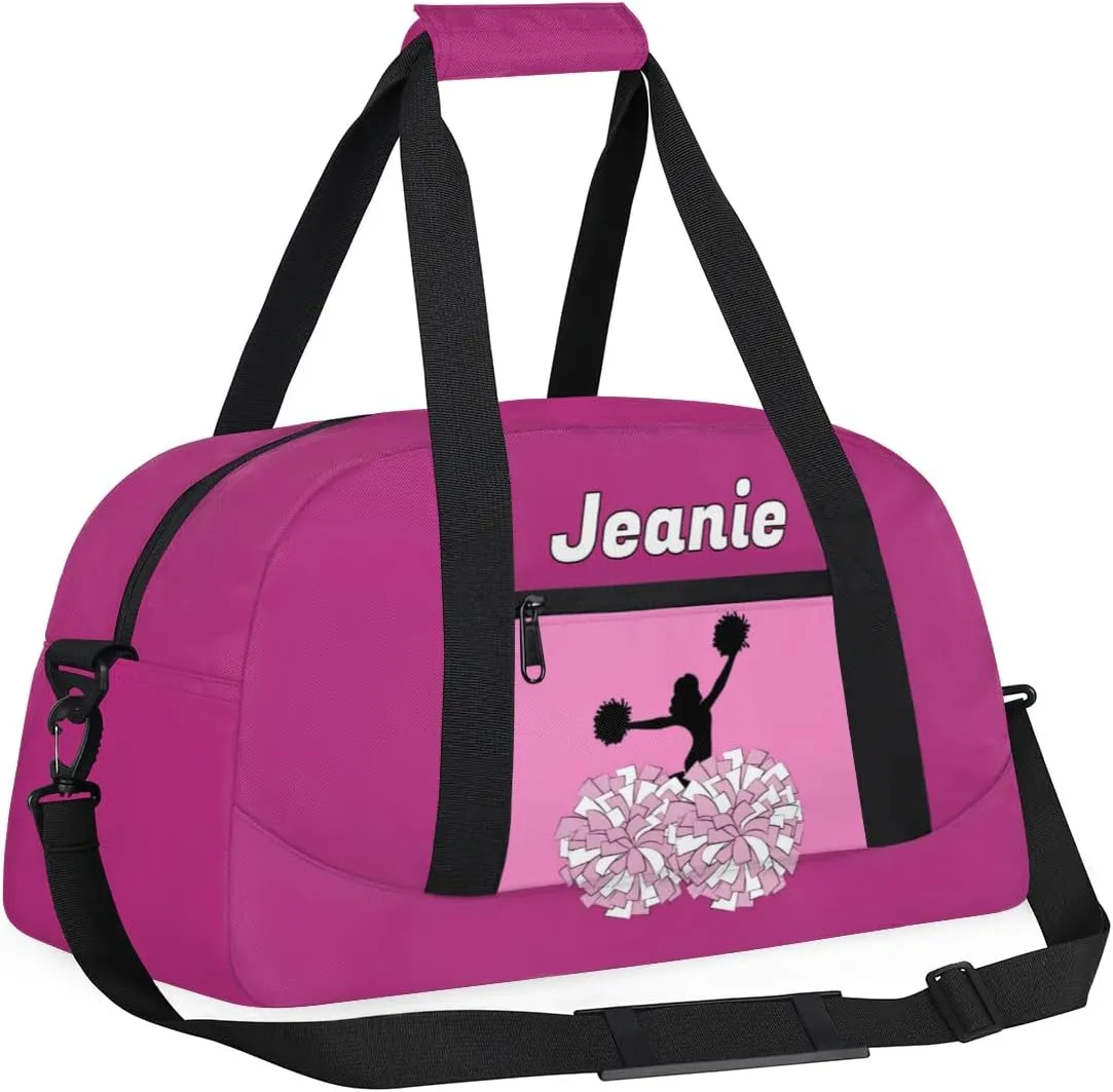 Personalized Cheerleader Bag Cheer Duffel Bag Customized Cheerleaders Bag with Your Name Travel Overnight Bag Gym Bag, Maroon