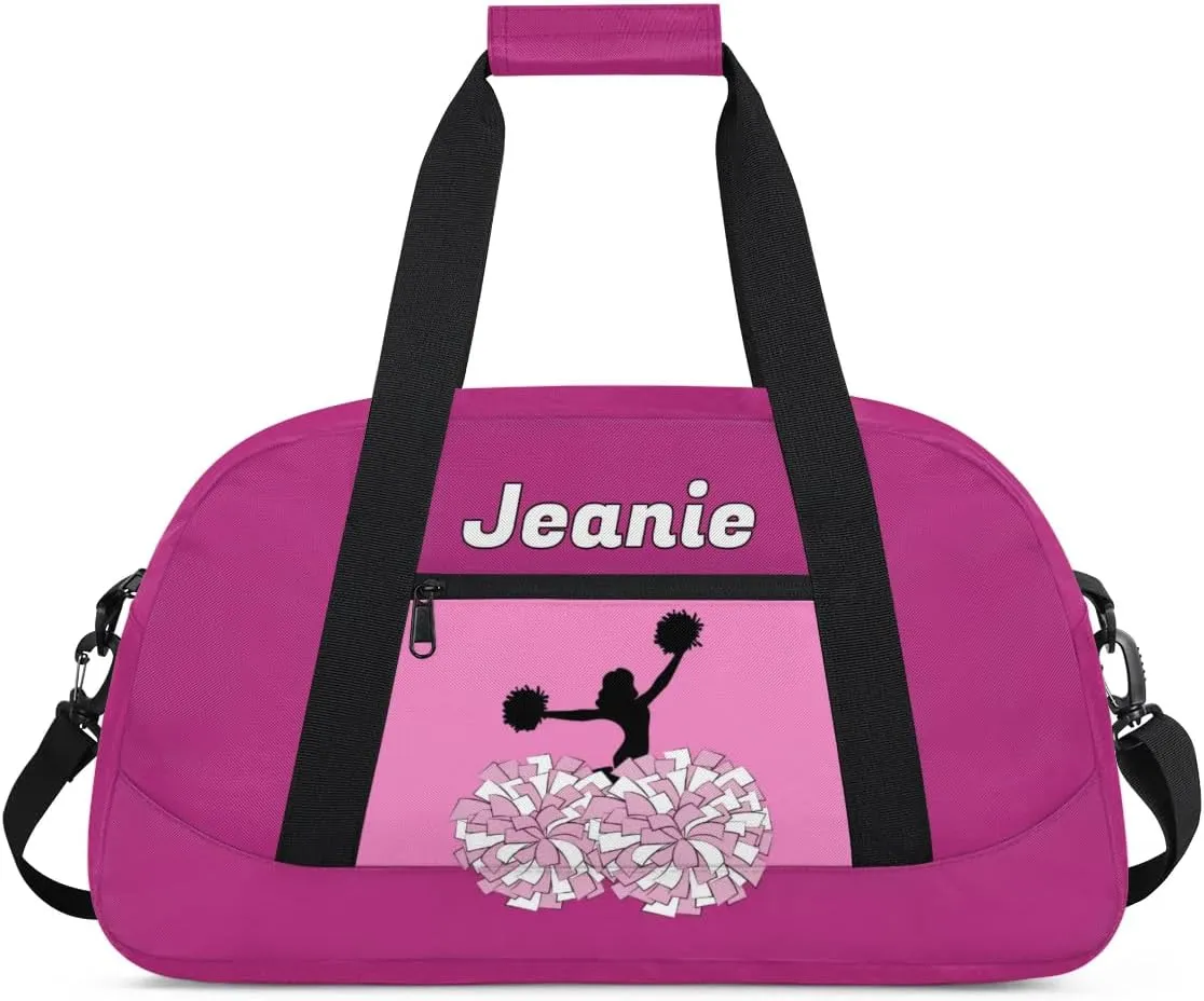 Personalized Cheerleader Bag Cheer Duffel Bag Customized Cheerleaders Bag with Your Name Travel Overnight Bag Gym Bag, Maroon