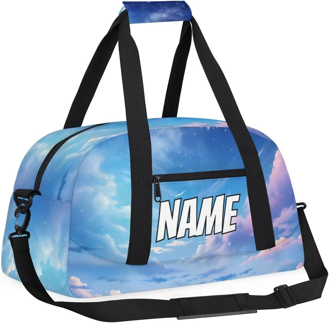 Personalized Custom Gym Bag for Women Men Carry on Universe Travel Duffel Tote Starry Sky Overnight Workout Weekender Bag