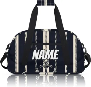 Personalized Custom Gym Bag for Women Men Carry on Vintage Anchors Travel Duffel Tote Ocean Coastal Overnight Workout Weekender Bag