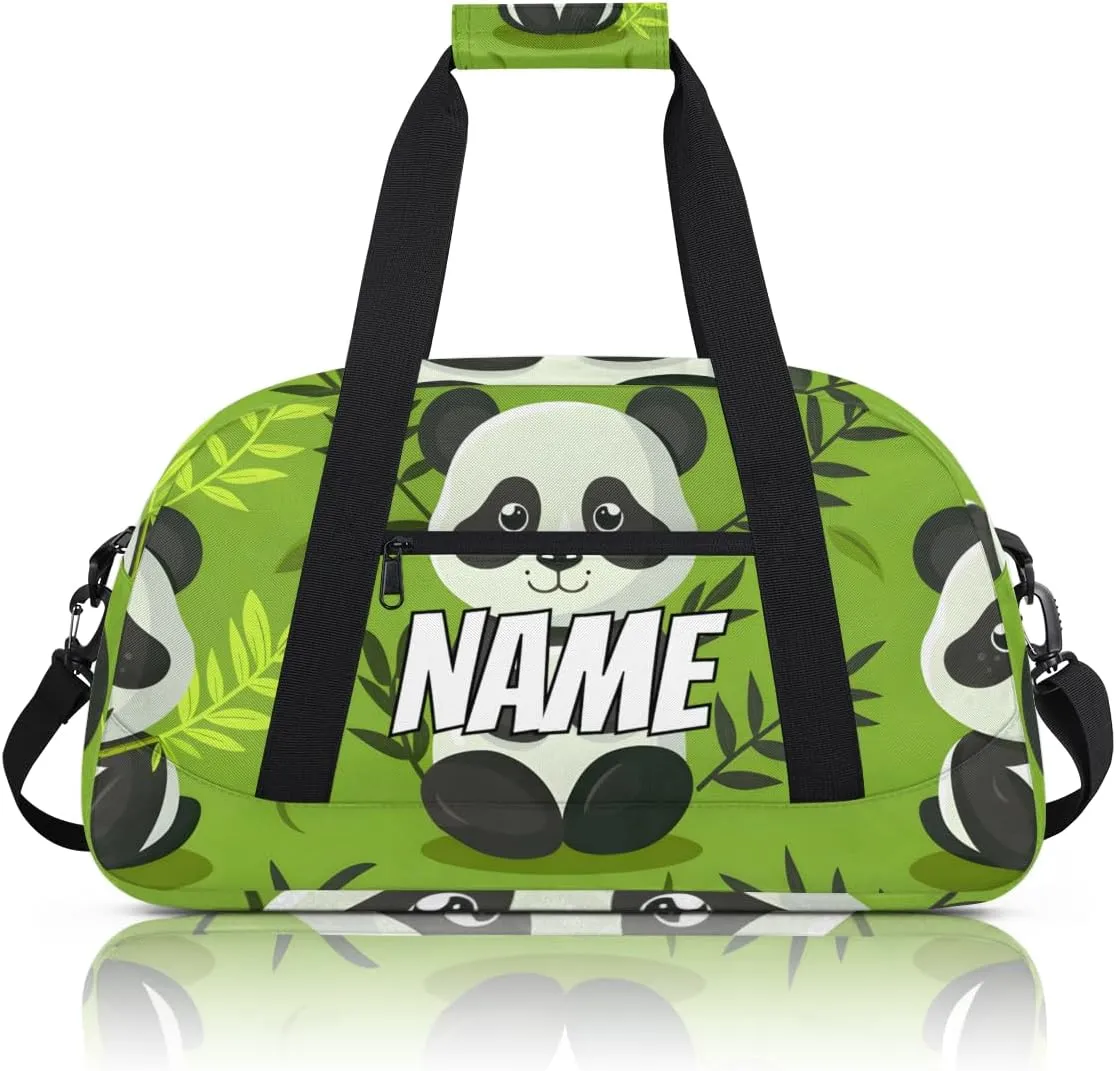 Personalized Custom Gym Bag for Women Men Carry on Wildlife Panda Travel Duffel Tote Asian Art Overnight Workout Weekender Bag