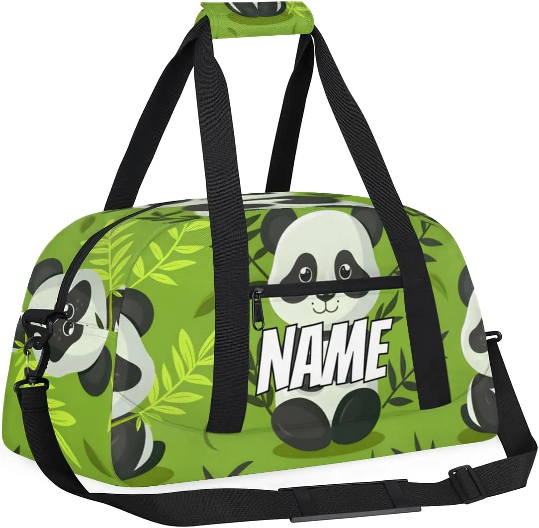Personalized Custom Gym Bag for Women Men Carry on Wildlife Panda Travel Duffel Tote Asian Art Overnight Workout Weekender Bag