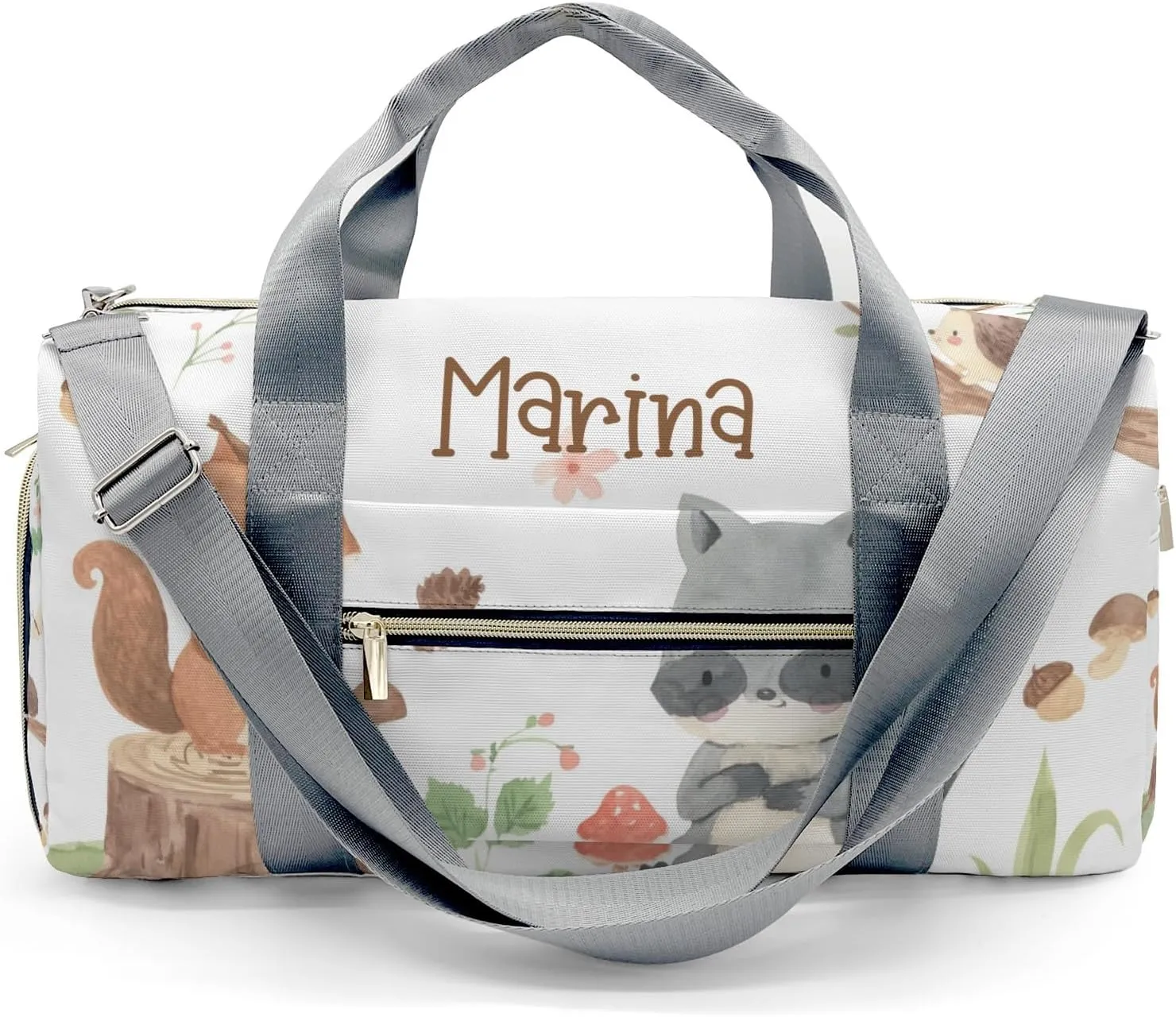 Personalized Duffel Bag Woodland Squirrel Raccoon Owl Hedgehog Function Meets Fashion: Travel Bags for Fitness Journey