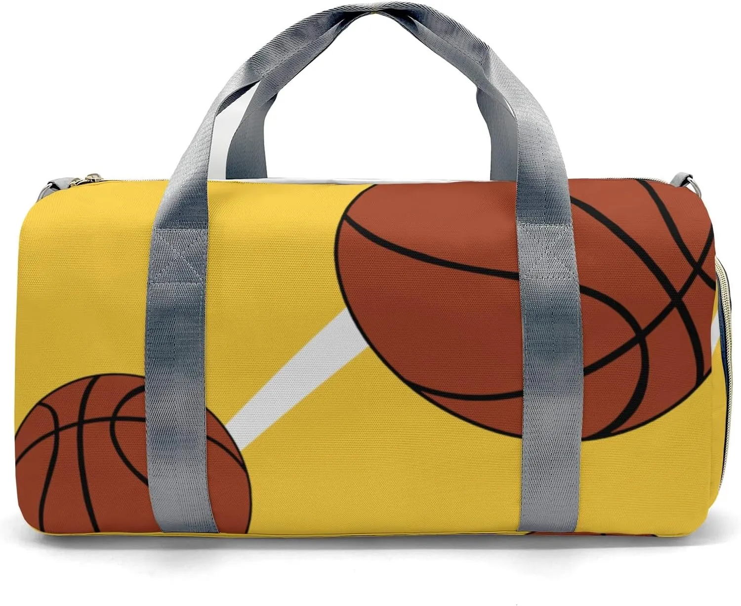 Personalized Duffle Bag with Name,Sport Basketball Player Team Yellow Custom Travel Bag Carry On Weekend Overnight Bag Gym Sports Bag Dance Bag