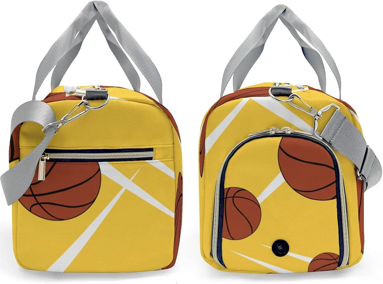 Personalized Duffle Bag with Name,Sport Basketball Player Team Yellow Custom Travel Bag Carry On Weekend Overnight Bag Gym Sports Bag Dance Bag