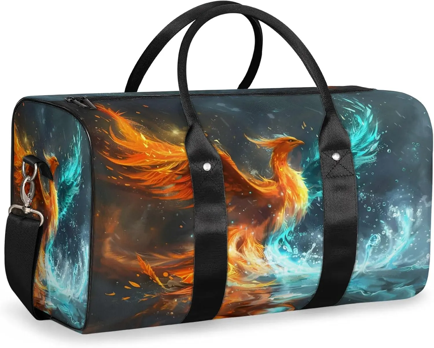 Phoenix Bird Travel Bag for Men Women, Gym Duffle Bags for Travel, Carry On Luggage Bag, Weekender Overnight Workout Bags