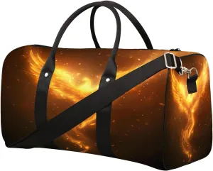 Phoenix Fantasy Gold Travel Duffel Bag for Women Men Small Sport Gym Bag Waterproof Weekender Overnight Bag Lightweight Carry on bag Foldable Gym Bag for Training Swim Yoga Traveling Handbag
