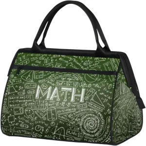 Physics Math Science Formulas Calculations Travel Duffel Bag Sports Travel Duffel Bag Waterproof Durable Large Gym Tote Bag Weekender Overnight Bag for Women Travel Gym Yoga