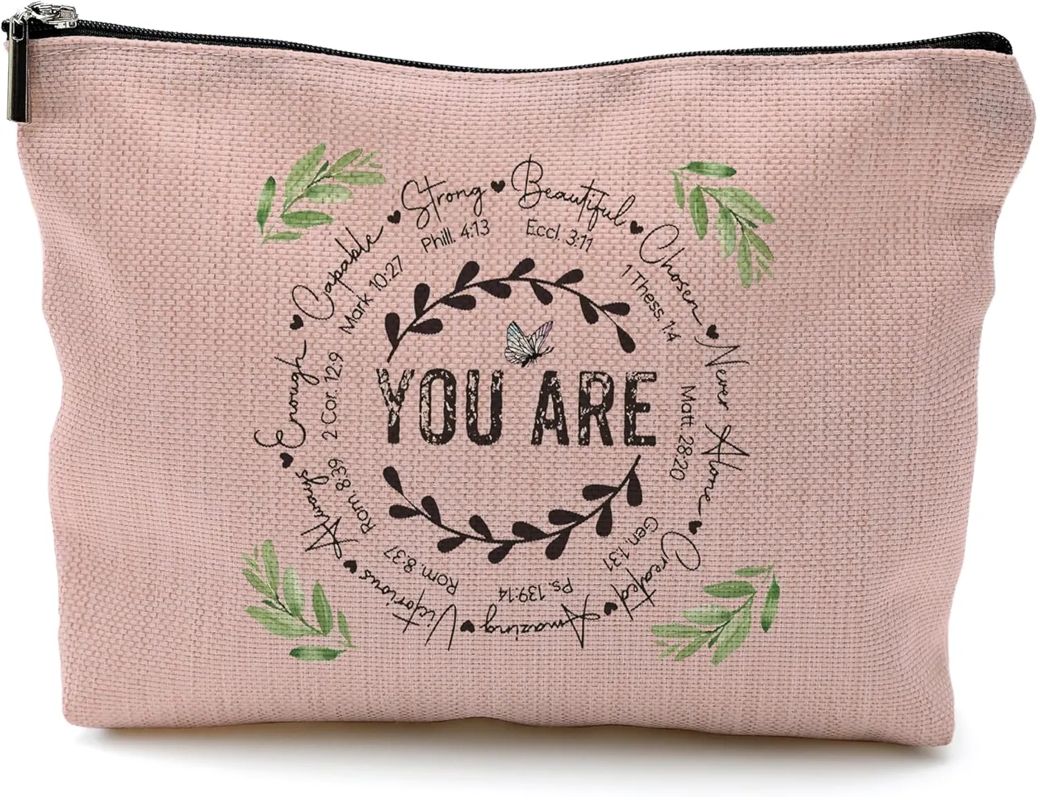 Pink Makeup Bag,Christian Gifts for Women,Inspirational Cosmetic Bags With Zipper,You are Makeup Bag,Inspirational Christian Gifts