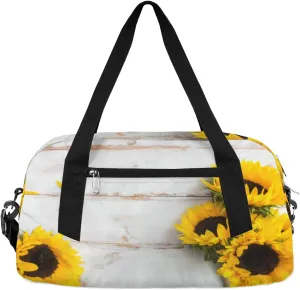 Plank Sunflowers Kids Duffle Bag for Boys Girls Overnight Travel Bag Kids Duffel Bags Ballet Weekender Bag for School Gym Sport Sleepover Carry On Bag
