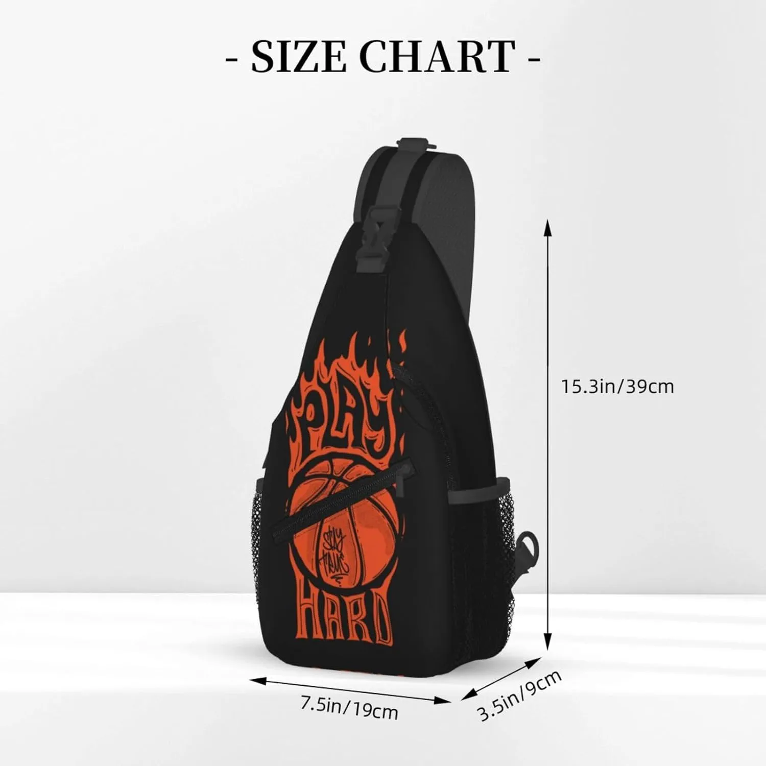 Play Hard Stay True Basketball Chest Bags Crossbody Sling Bag Shoulder Bag Travel Hiking Daypack For Men Women