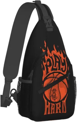 Play Hard Stay True Basketball Chest Bags Crossbody Sling Bag Shoulder Bag Travel Hiking Daypack For Men Women