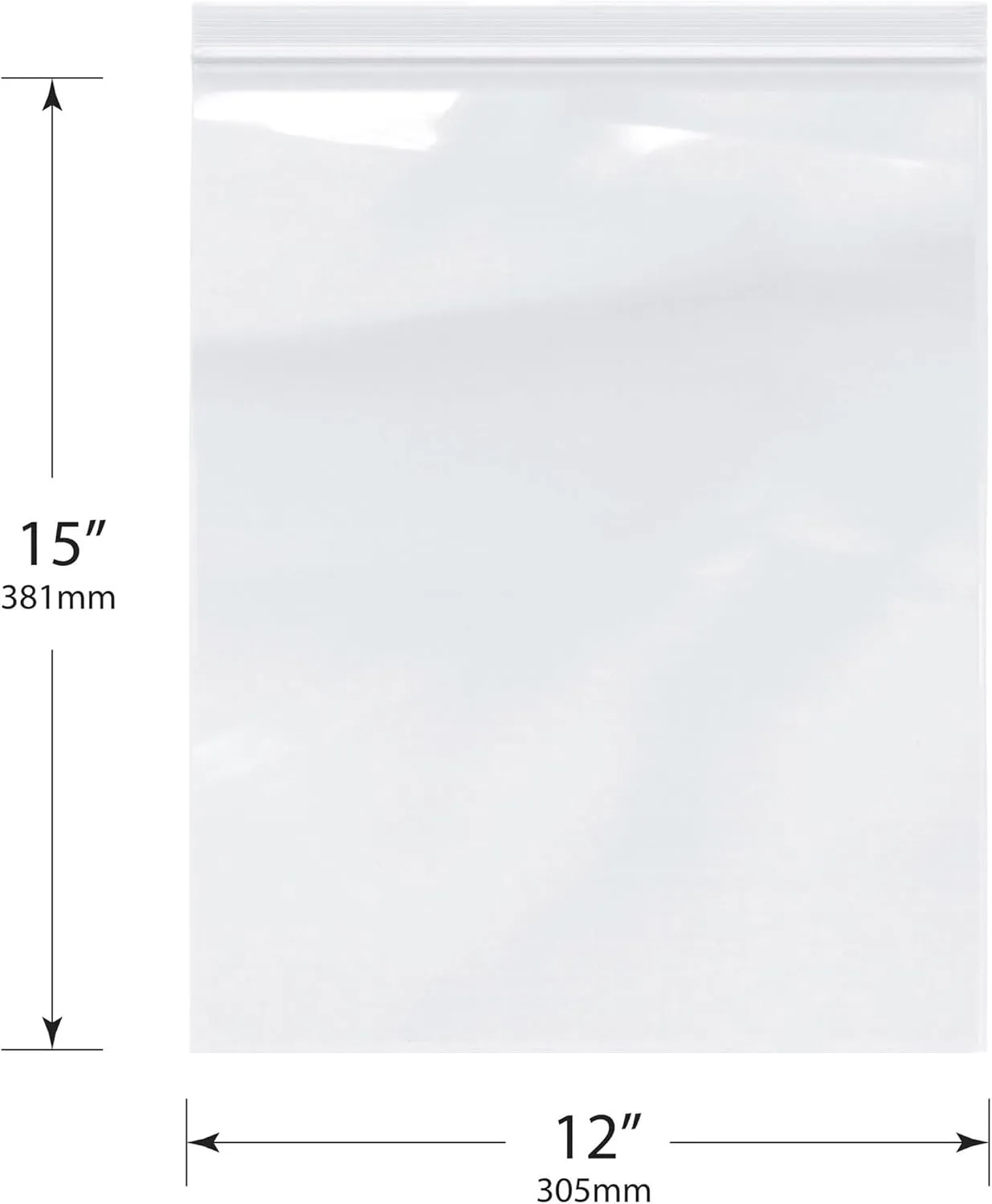 Plymor 12" x 15" (Pack of 100), 6 Mil Industrial Duty Zipper Reclosable Plastic Bags