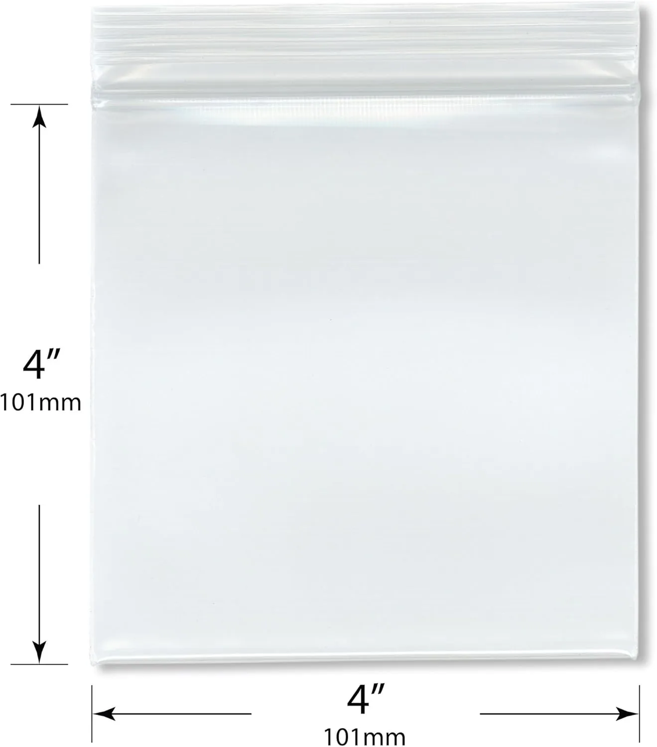 Plymor 4" x 4" (Pack of 100), 8 Mil Extra Thick Heavy Duty Zipper Reclosable Plastic Bags