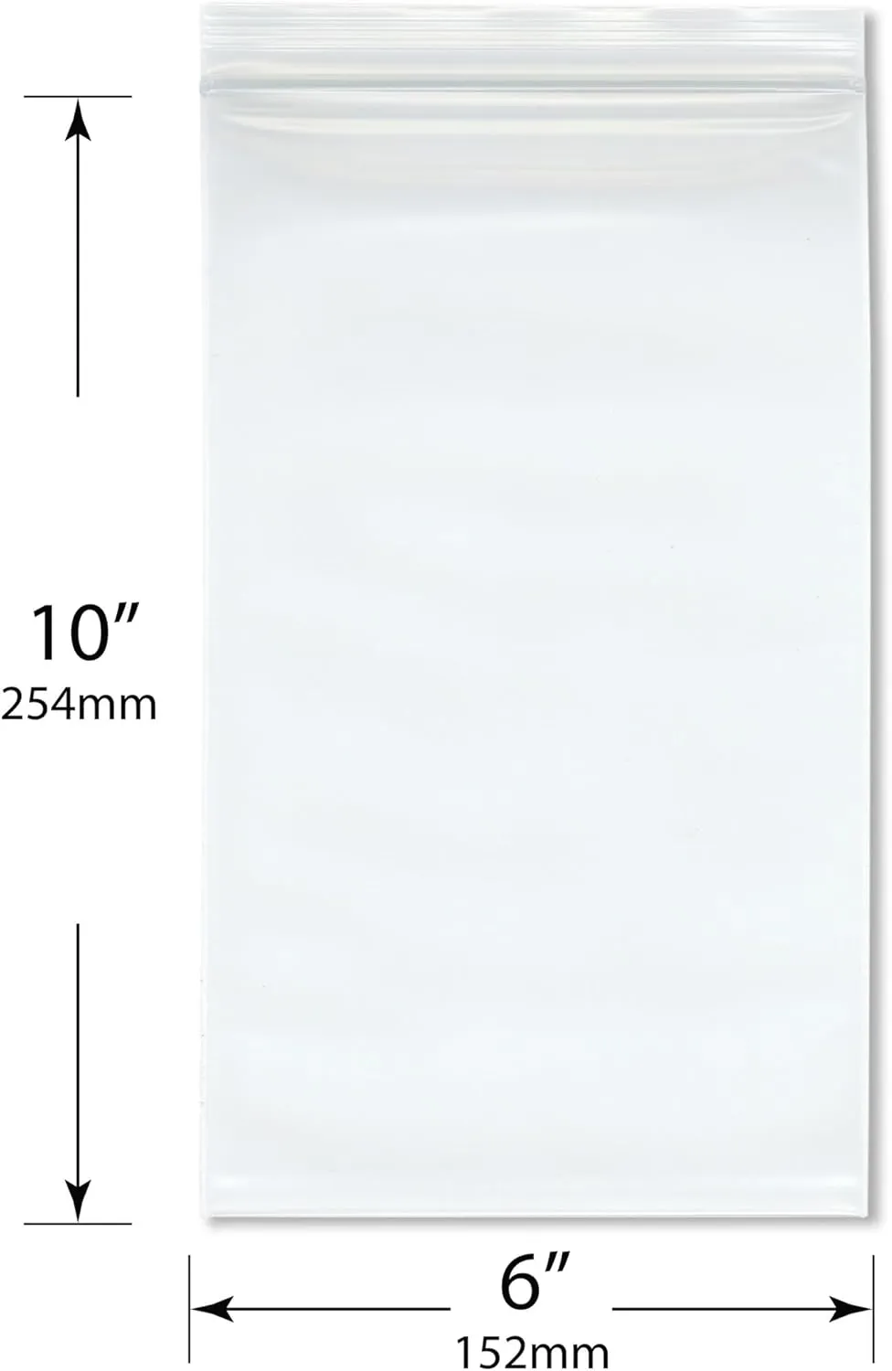 Plymor 6" x 10" (Pack of 100), 6 Mil Industrial Duty Zipper Reclosable Plastic Bags