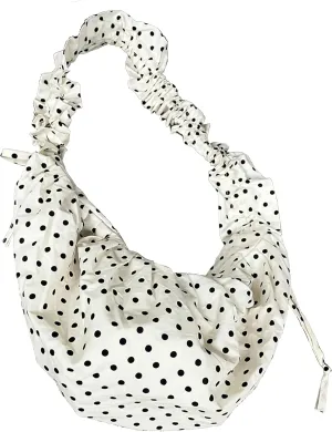 Polka Dot Crossbody Bags for Women Floppy Korean Style Purse Soft Dumpling Bag Shoulder Bag Hobo Bag with Adjustable Strap