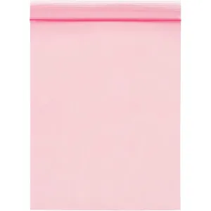 Poly Bag Guy 4' x 6', 2 Mil (1000/Case) Pink Anti-Static Zipper Reclosable Plastic Poly Bags