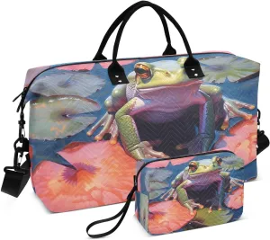 Pool Frog Duffel Bag for Travel Gym Sport, Weekender Travel Bags Carry on Overnight Bag