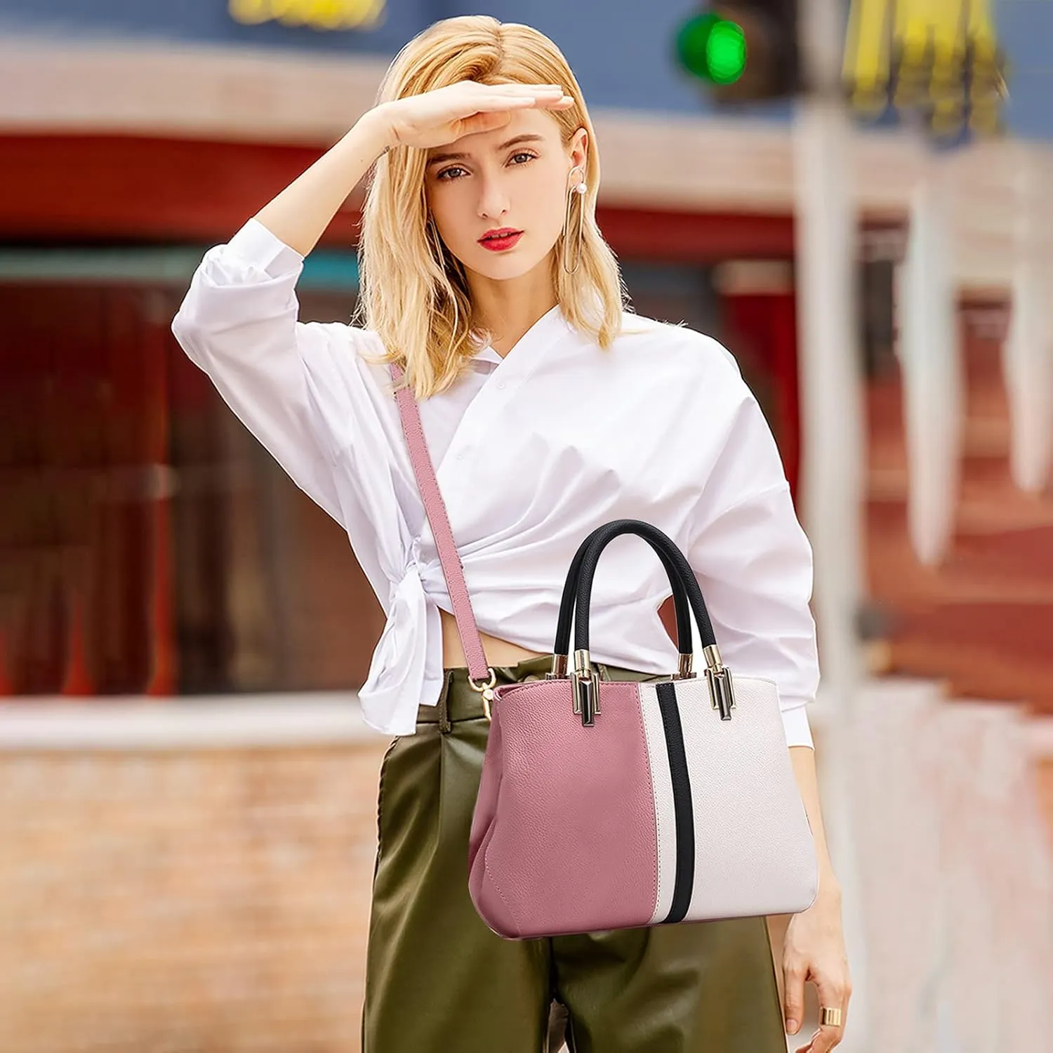 PORRASSO Women Handbag Fashion Top-Handle Bags Ladies Tote Shoulder Bag Female