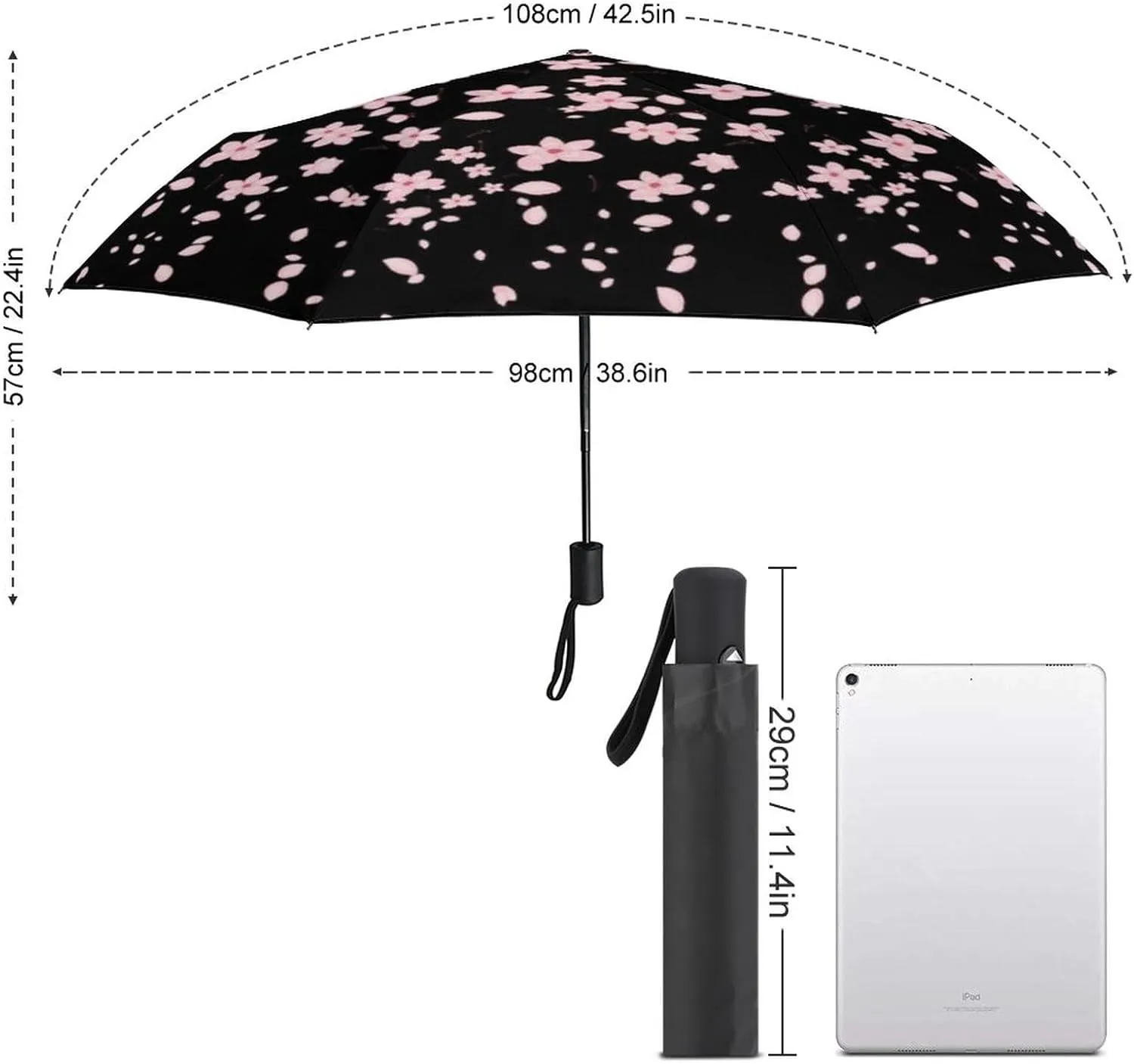 Portable Travel Umbrella Folding Automatic Compact Anti-UV Umbrellas for Rain/Sun