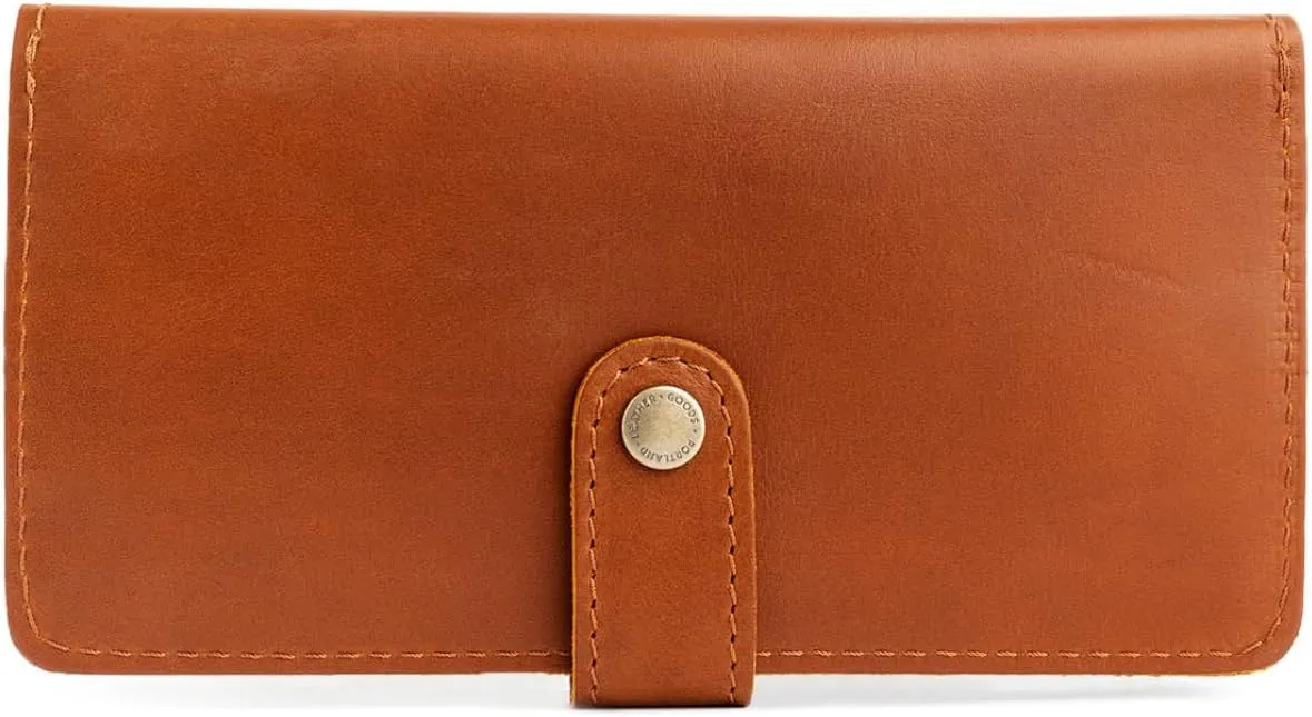 Portland Leather Goods Women's Bifold Wallet – Slim Design with Secure Snap, 8 Card Slots & Interior Zipper Pocket – Honey