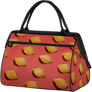 Potato Chips Travel Duffel Bag Sports Travel Duffel Bag Waterproof Durable Large Gym Tote Bag Weekender Overnight Bag for Women Travel Gym Yoga