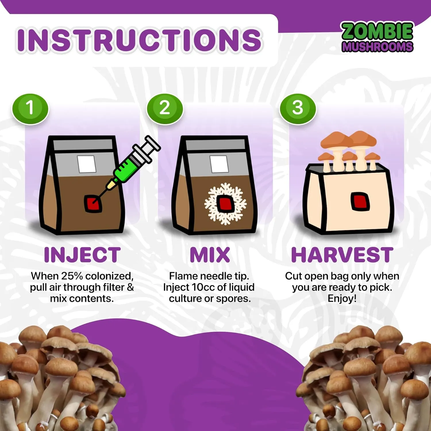 Premium 3lb Grain Spawn Bag x2-100% Sterile, Hydrated Grains with Self-Healing Injection Port, 0.2 Micron Patch for Growing Mushroom- Ready to Use (18lbs)