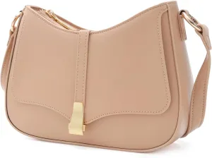 Prettyzys Crescent Shoulder Bag for Women, Vintage Retro Vegan Leather Clutch Tote Handbags Crossbody Bags Handbag for Women