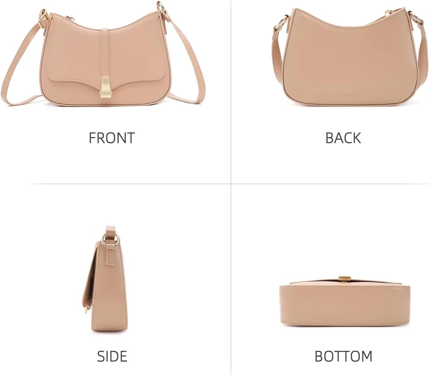 Prettyzys Crescent Shoulder Bag for Women, Vintage Retro Vegan Leather Clutch Tote Handbags Crossbody Bags Handbag for Women