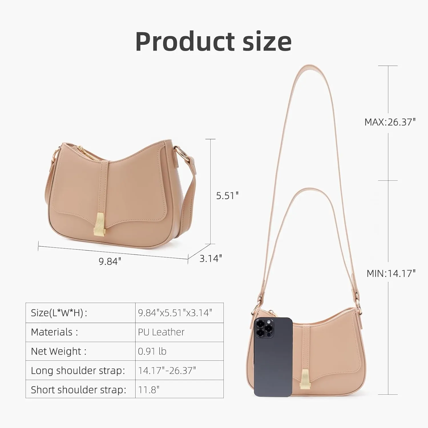 Prettyzys Crescent Shoulder Bag for Women, Vintage Retro Vegan Leather Clutch Tote Handbags Crossbody Bags Handbag for Women
