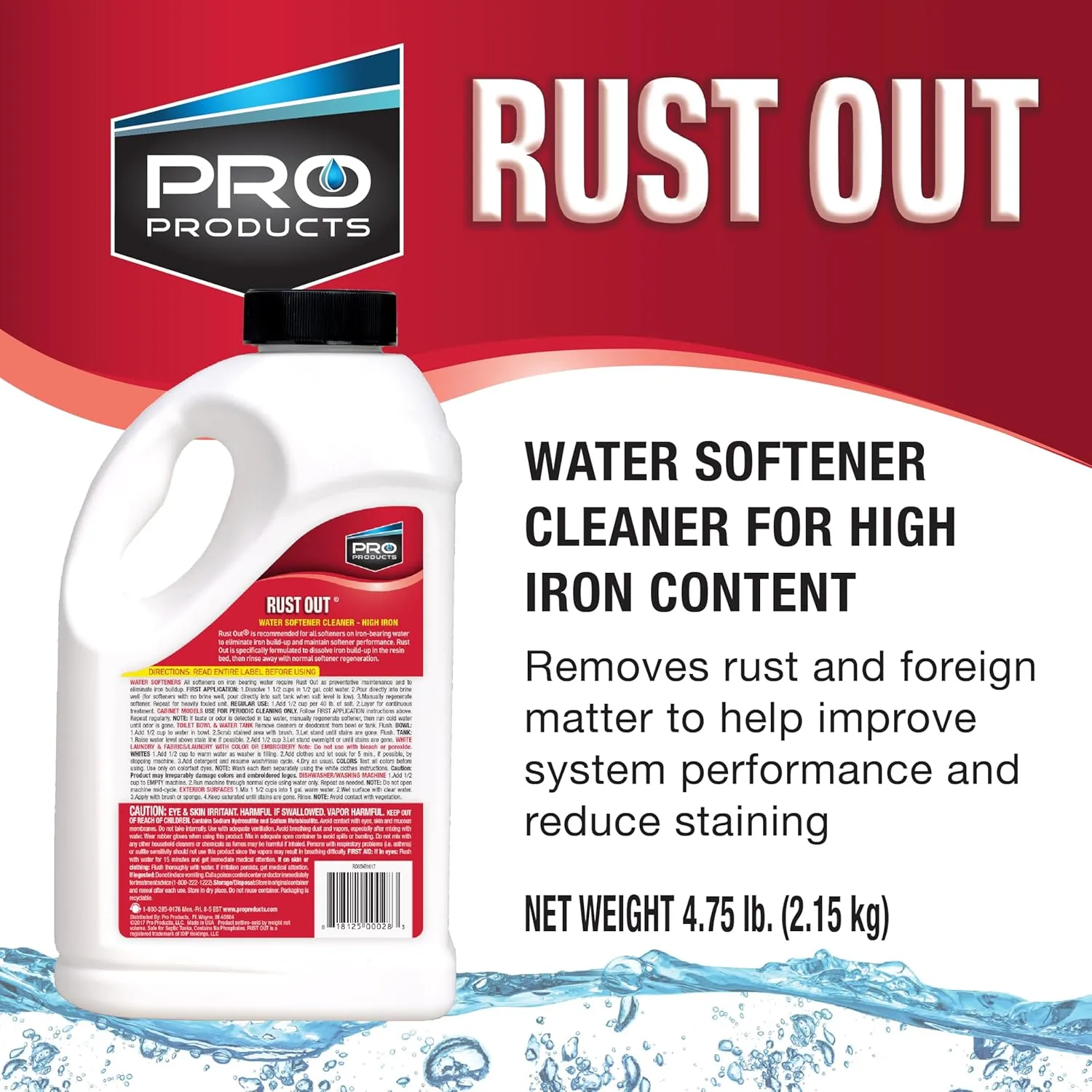 Pro Products - RO05B RO65N Rust Out Water Softener Cleaner And Iron Remover, 4.75 lb.