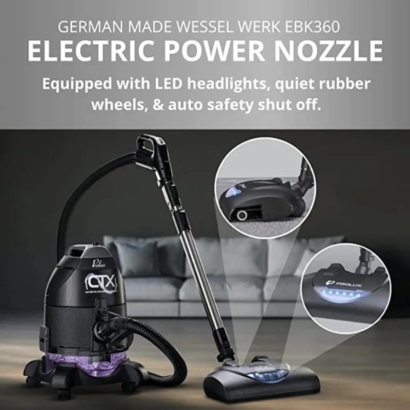 Prolux PLCCTX PRO Water Filtration Bagless Canister Vacuum Cleaner