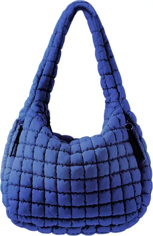 Puffer Quilted Shoulder Bag for Women Padding Shoulder Bag Puffy Hobo Bag Trendy Tote Bag 2025