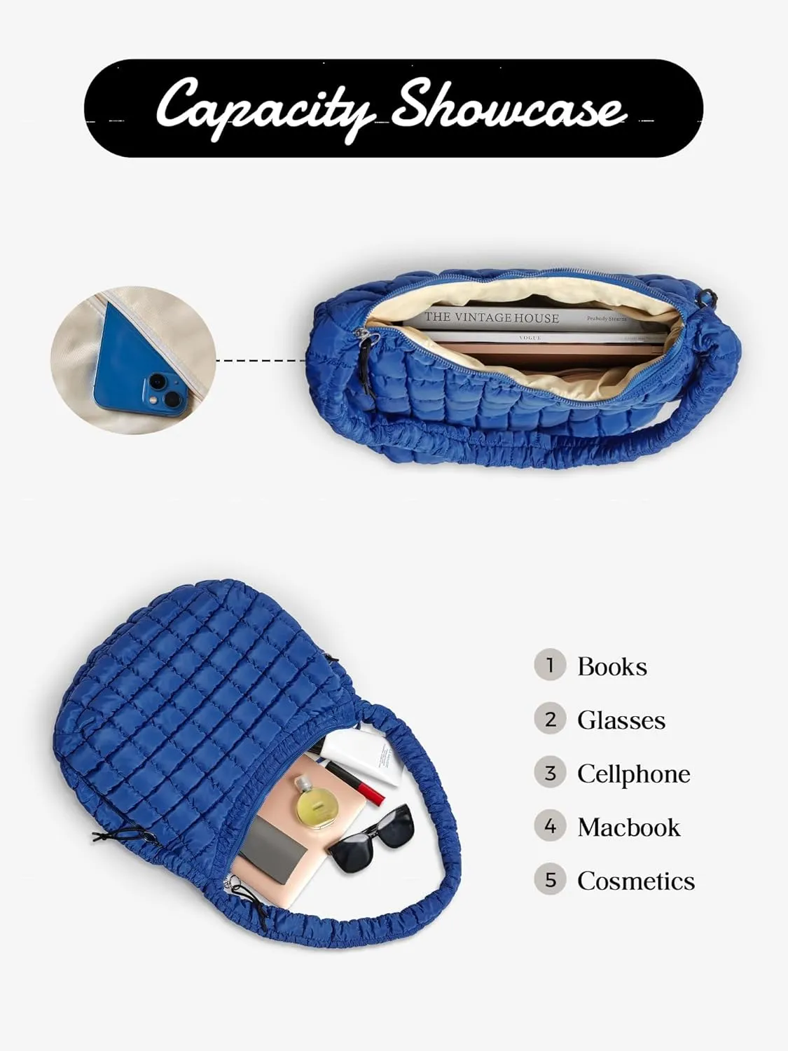 Puffer Quilted Shoulder Bag for Women Padding Shoulder Bag Puffy Hobo Bag Trendy Tote Bag 2025