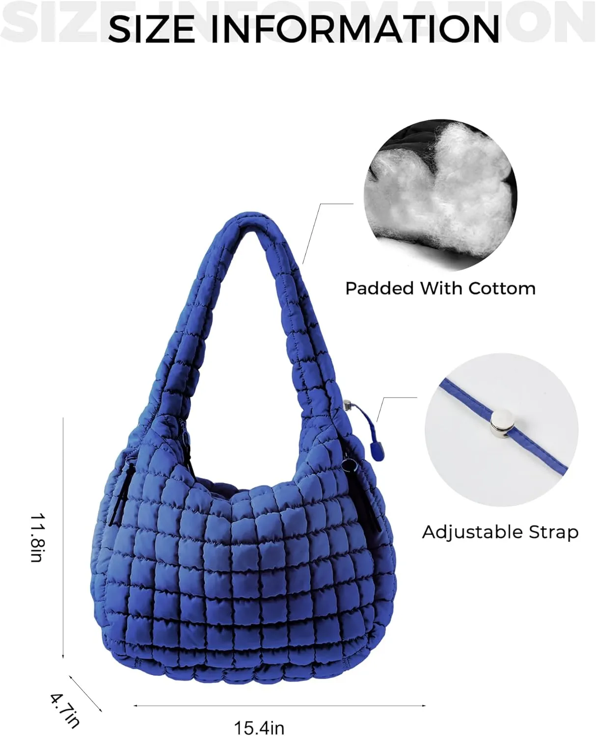 Puffer Quilted Shoulder Bag for Women Padding Shoulder Bag Puffy Hobo Bag Trendy Tote Bag 2025