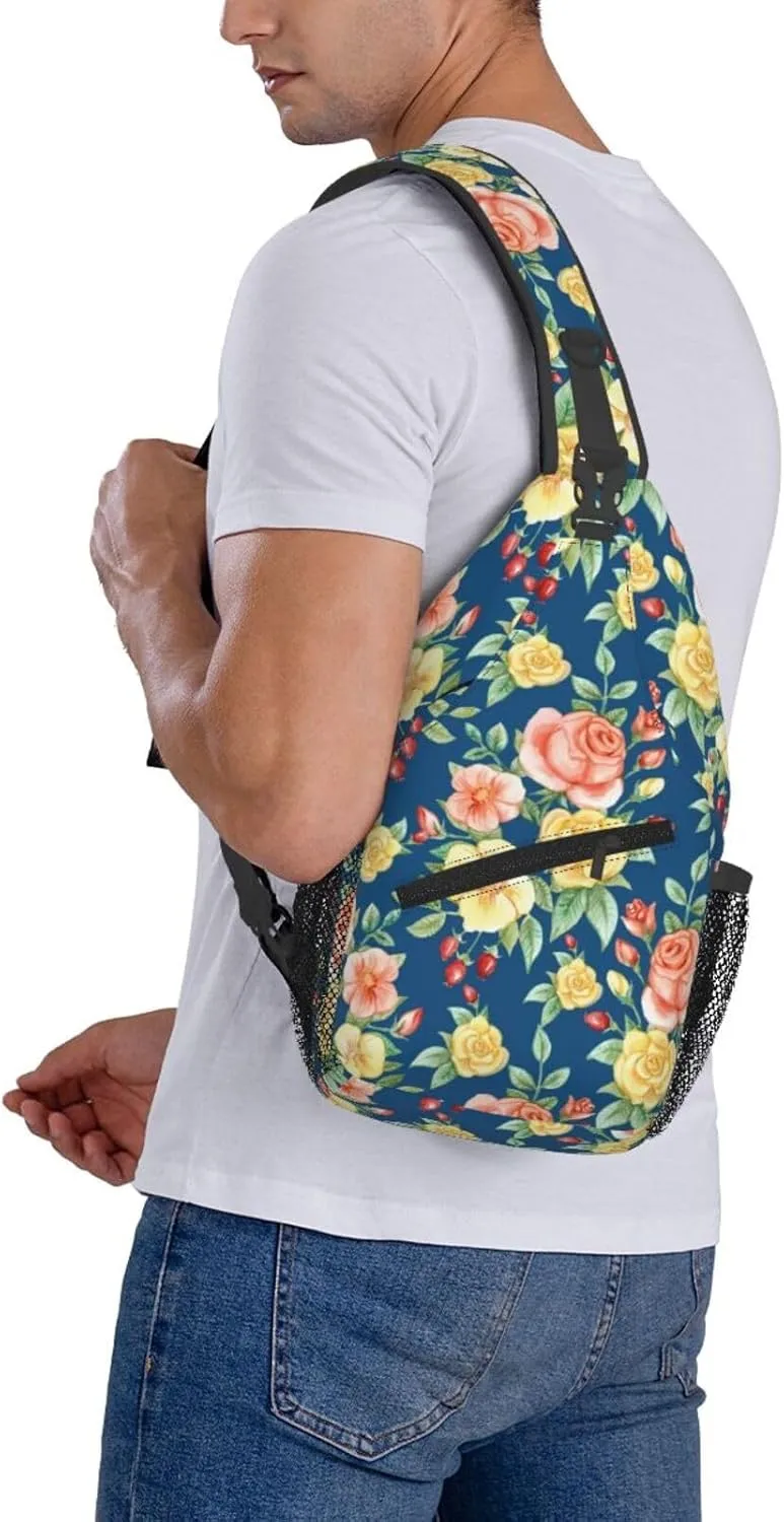 Purple Buffalo Plaid Check Sling Bag Adjustable Crossbody Bag Casual Chest Bags Travel Shoulder Backpack