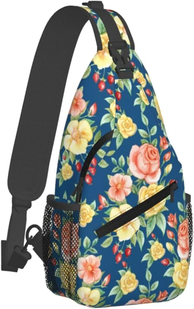 Purple Buffalo Plaid Check Sling Bag Adjustable Crossbody Bag Casual Chest Bags Travel Shoulder Backpack