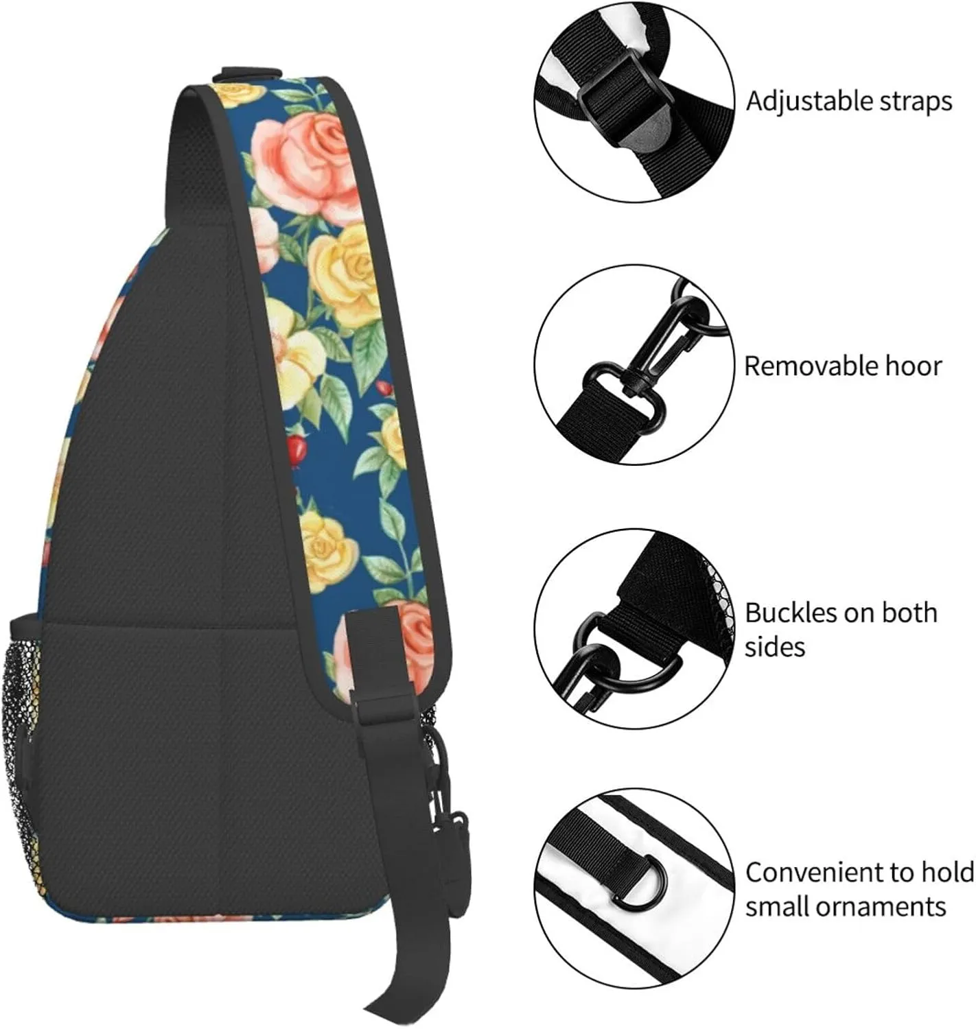 Purple Buffalo Plaid Check Sling Bag Adjustable Crossbody Bag Casual Chest Bags Travel Shoulder Backpack