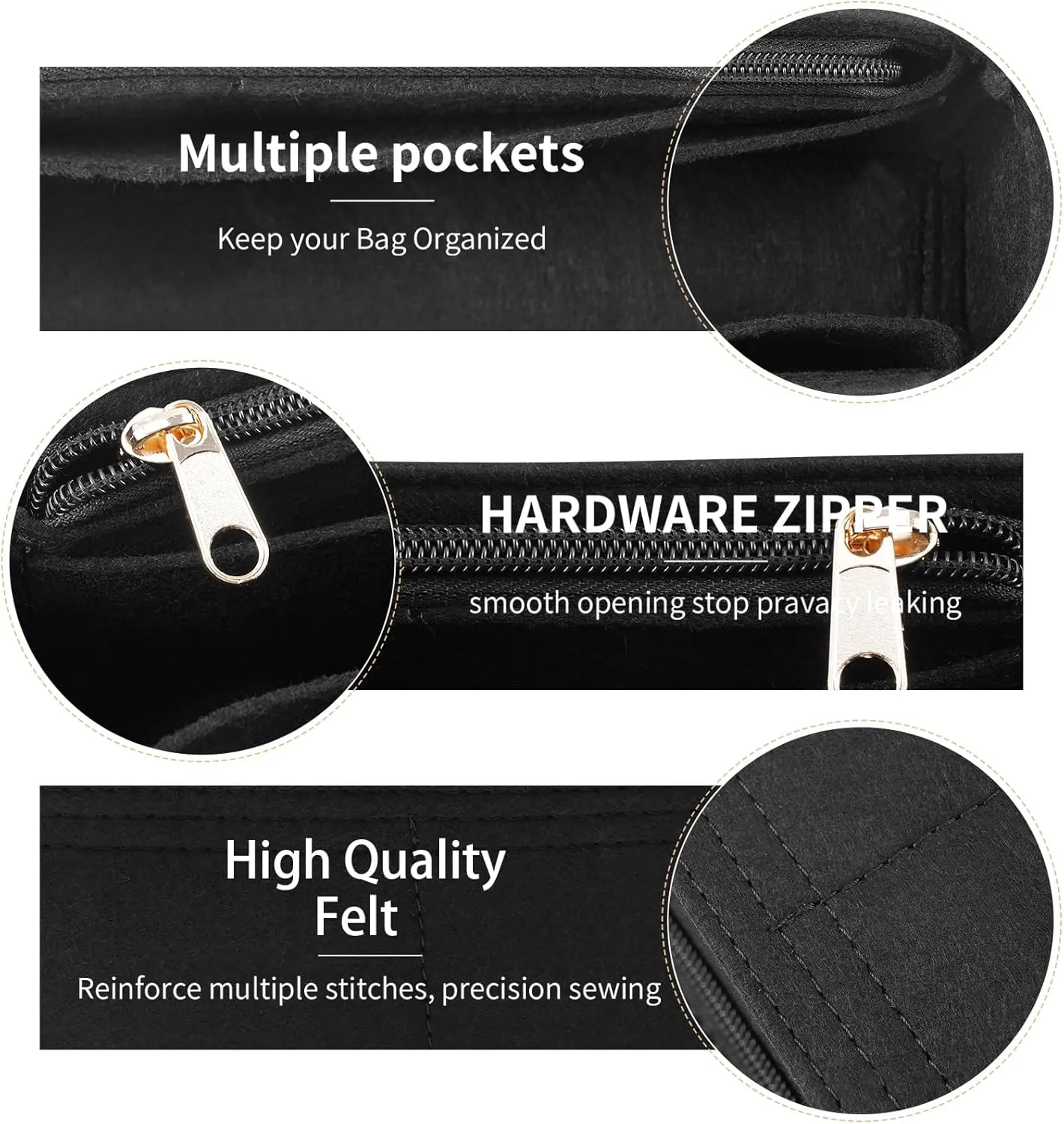 Purse Organizer Insert for CHANEL 19 Maxi Flap Bag Organizer Insert Handbag (Black, Maxi)