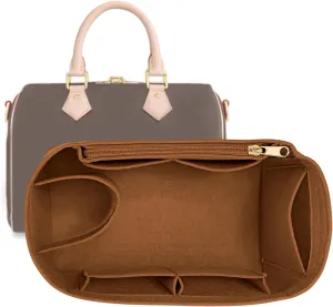 Purse Organizer Inserts for Speedy 25 Felt Purse Inserts HandBag and Tote bag Neverful Organizer Insert (EarthColor,Medium