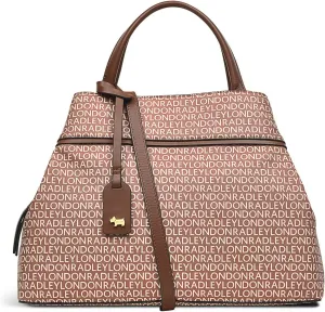RADLEY London Shepherdess Walk Signature Logo Women's Medium Leather Ziptop Satchel Bag, Indus Tan