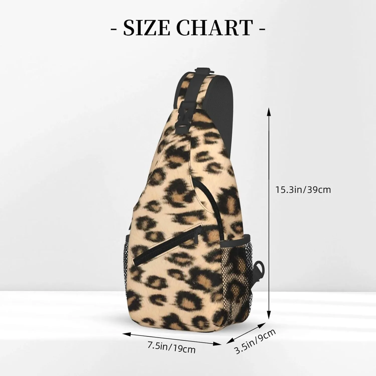 rainbow cheetah Sling Bag Adjustable Crossbody Bag Casual Chest Bags Travel Shoulder Backpack For Women Men