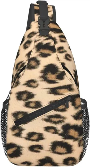 rainbow cheetah Sling Bag Adjustable Crossbody Bag Casual Chest Bags Travel Shoulder Backpack For Women Men