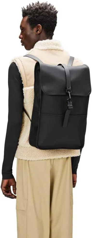 RAINS Backpack – Durable Waterproof Laptop Backpack for Men and Women for Travel, Work and Commuting – Black Bag with Secure Closure – 15" Laptop Pocket – 2 Year Warranty