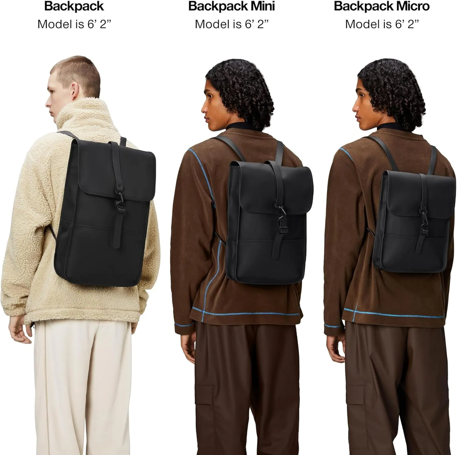 RAINS Backpack – Durable Waterproof Laptop Backpack for Men and Women for Travel, Work and Commuting – Black Bag with Secure Closure – 15" Laptop Pocket – 2 Year Warranty