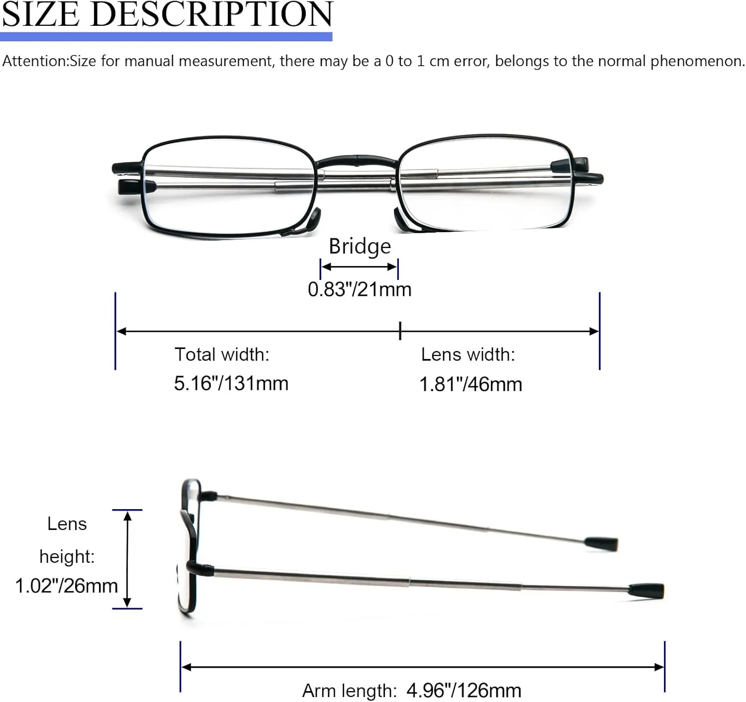 REAVEE 3 Pack Folding Reading Glasses with Keychain Compact Bags Women Men Blue Light Blocking Spring Hinge Portable Pocket Readers,Black 0.0