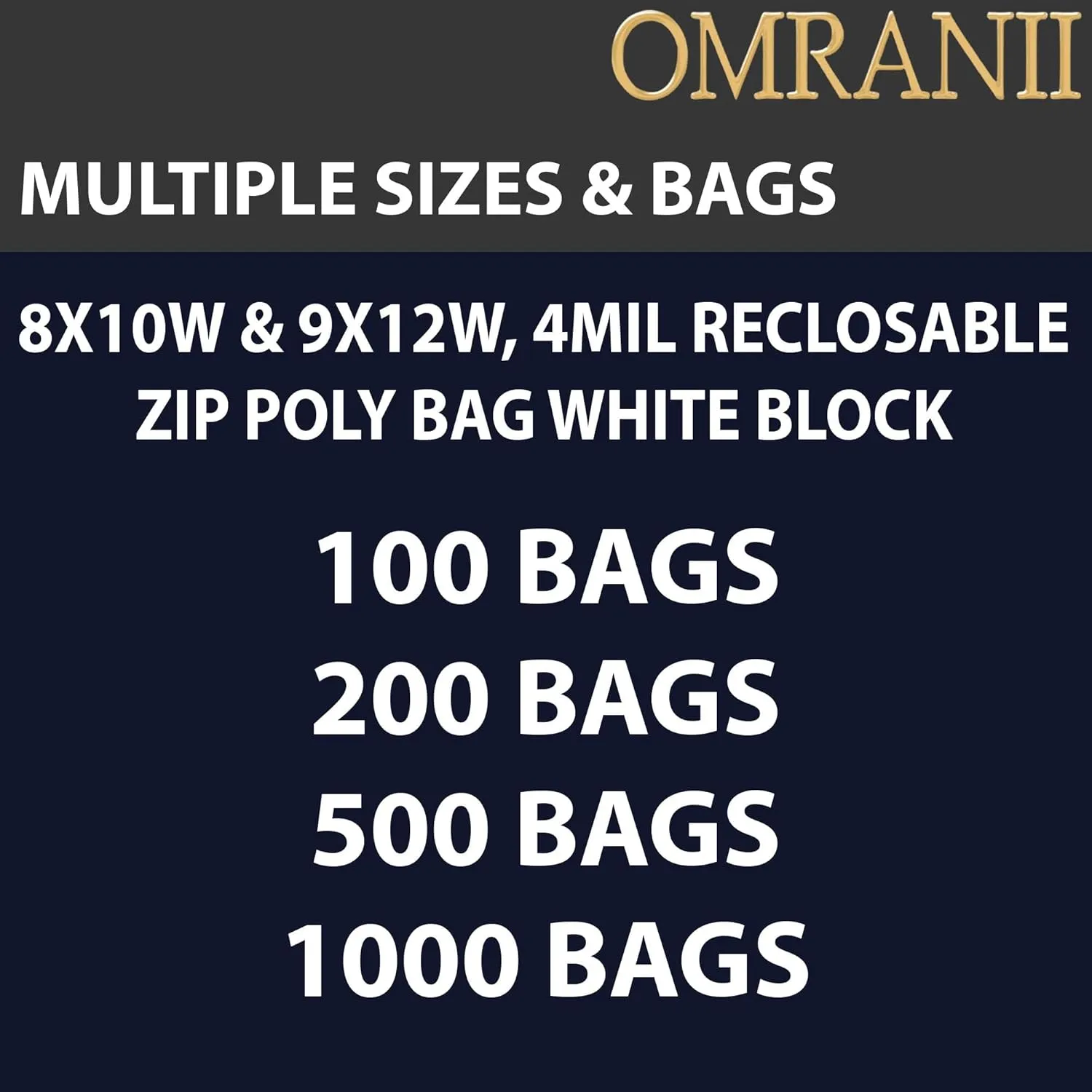 Reclosable Zip Poly Bags Write On Block, 4Mil 8" X 10W" & 100 Bags | LDPE Material, Clear Plastic with Resealable Lock Seal Zipper | Resealable Zip Top Lock For Travel, Storage, Packaging & Shipping