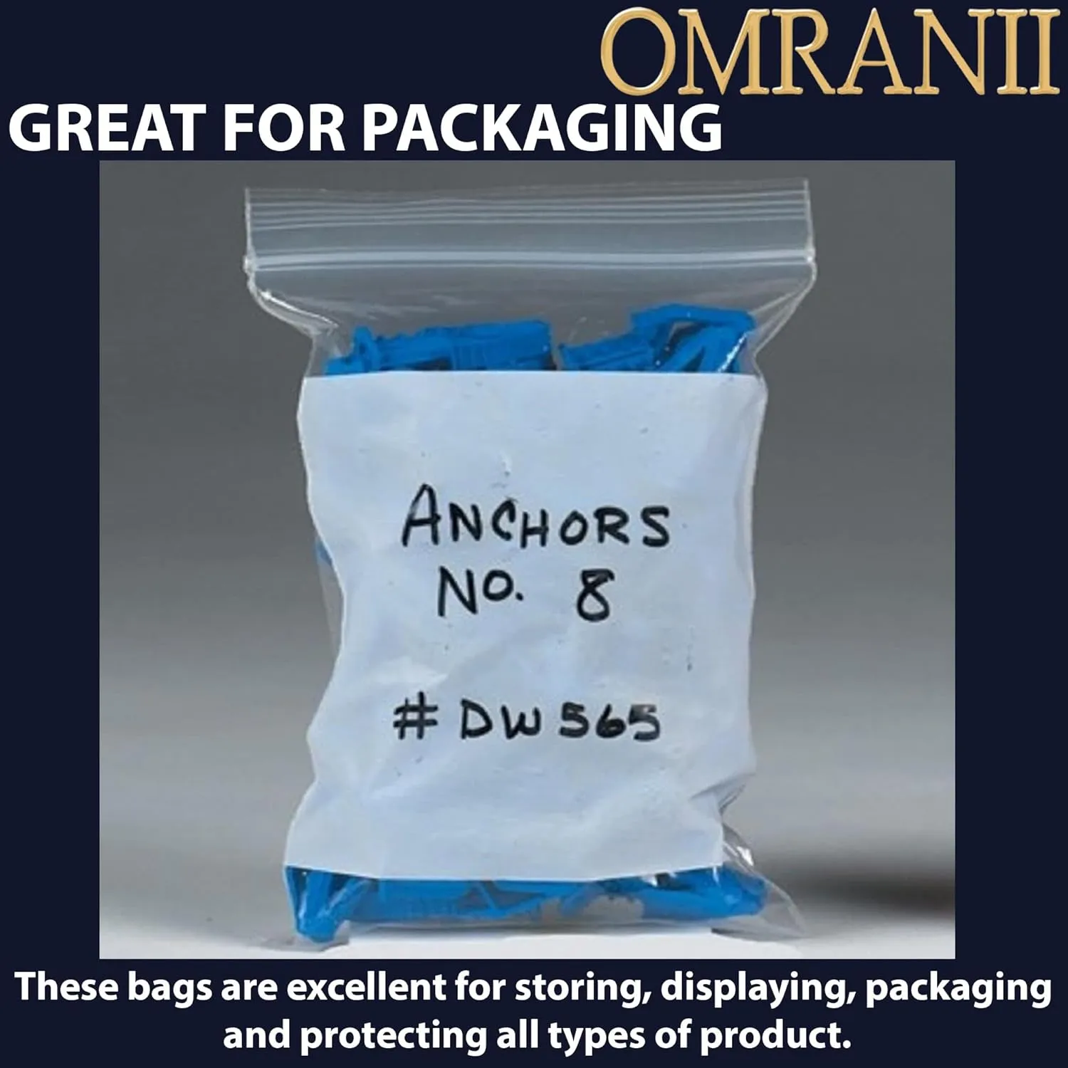 Reclosable Zip Poly Bags Write On Block, 4Mil 8" X 10W" & 100 Bags | LDPE Material, Clear Plastic with Resealable Lock Seal Zipper | Resealable Zip Top Lock For Travel, Storage, Packaging & Shipping