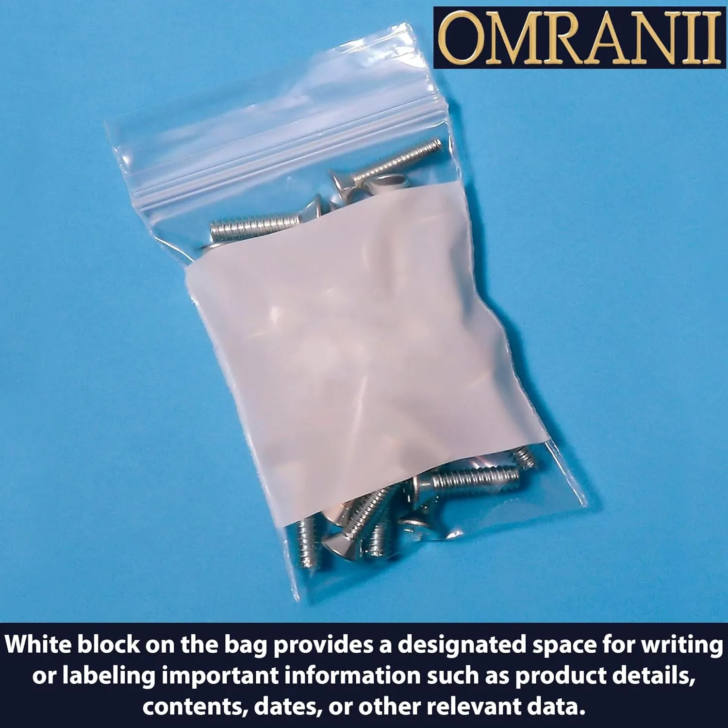 Reclosable Zip Poly Bags Write On Block, 4Mil 8" X 10W" & 100 Bags | LDPE Material, Clear Plastic with Resealable Lock Seal Zipper | Resealable Zip Top Lock For Travel, Storage, Packaging & Shipping